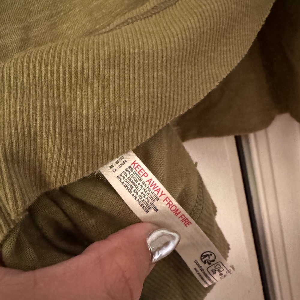 Free People My Time Short Sleeve Tee with Open Back in Olive Green - Picture 7 of 9